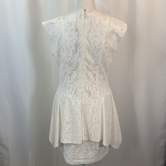 BCBGMAXAZRIA Isabel Lace Side Draped Peplum Mini Dress- NWT- 2 - Picture 8 of 16